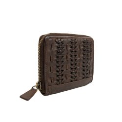 Mrkebrun skindpung med flet