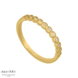 Forgyldt ring med sten - Aqua Dulce My 