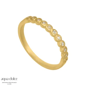 Forgyldt ring med sten - Aqua Dulce My 