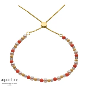 Forgyldt perlearmbnd - Aqua Dulce Macy