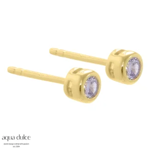 Forgyldte restikker med farvet sten - Aqua Dulce Caroline