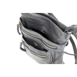 Sort skuldertaske i skind