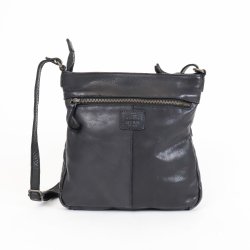 Sort skuldertaske i skind