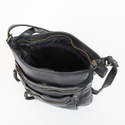 Sort skuldertaske i skind