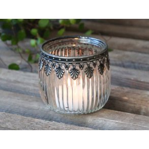 Fyrfadsstage i glas / glasstage til fyrfadslys