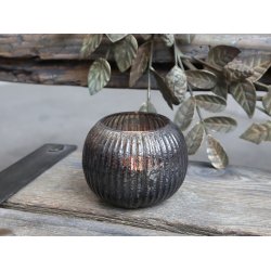 Fyrfadsstage i glas - glasstage, gr