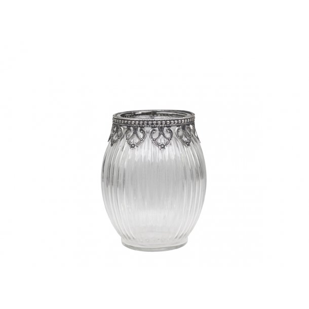 Vase med slv dekor - glasvase med slv dekor