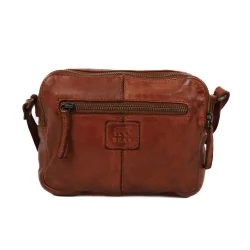 Cognacfarvet skindtaske - Bear Design