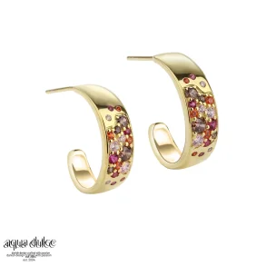 �reringe med farvede zirkonia - Aqua Dulce Pink Stardust Hoop