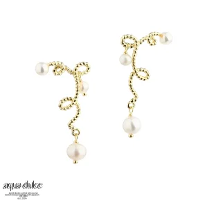 Forgyldte �restikker - Aqua Dulce Swirl Love Stud