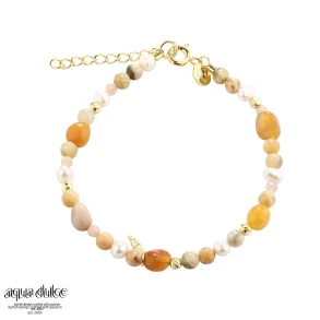 Armb�nd med perler - Aqua Dulce Golden Bracelet