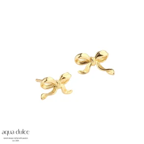 Forgyldte restikker- Aqua Dulce Curve Bow Earstud
