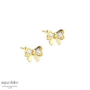 Forgyldte restikker - Aqua Dulce Nice Bow Earstud