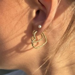 Forgyldte �reringe - Aqua Dulce Love Me Heart Hoop