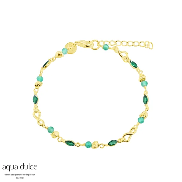 Forgyldt armbnd - Aqua Dulce Green Garden