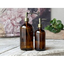 Sbedispenser / sbepumpe i glas med 2 pumper, mocca, 1000ml