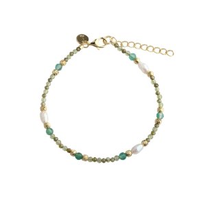 Forgyldt perlearmbnd - Aqua Dulce Verde Mix Bracelet