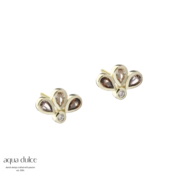 Forgyldte �restikker - Aqua Dulce Nora Flower Brown