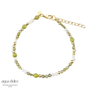 Perlearmb�nd - Aqua Dulce Aya Olive Bracelet