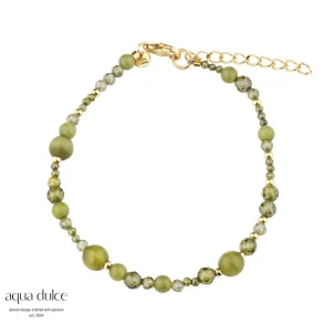 Perlearmb�nd - Aqua Dulce Aya Olive Stone Bracelet