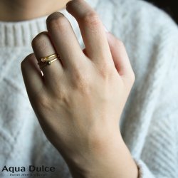 Forgyldt ring med sten - Aqua Dulce Silje