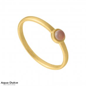 Forgyldt ring med sten - Aqua Dulce Silje