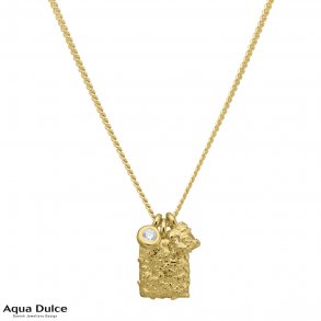 Forgyldt halskde med vedhng Aqua Dulce Grace