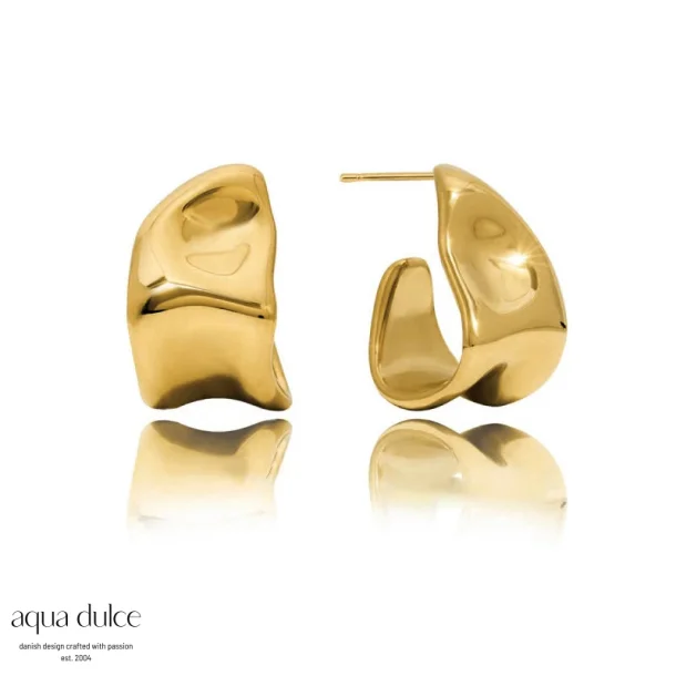 Forgyldte �reringe - Soft Wide Earring