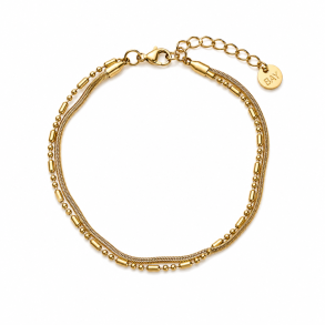 Forgyldt dobbelt armb�nd - Flowy Bracelet