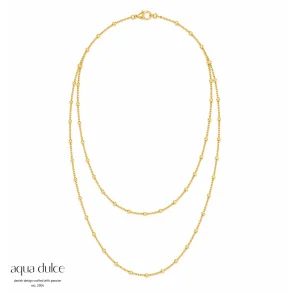 Forgyldt halsk�de - Flowy Double Necklace