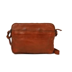 Cognacfarvet skindtaske - Bear Design