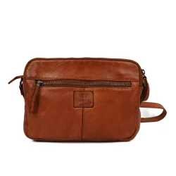 Cognacfarvet skindtaske - Bear Design