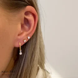 Forgyldte hoops - Aqua Dulce Twisted Sky Darling 12 mm