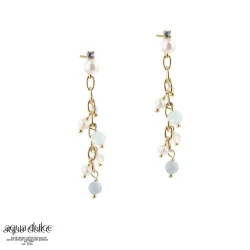 restikker med perler - Aqua Dulce Sky Blue Chain Earring