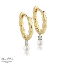 Forgyldte hoops - Aqua Dulce Twisted Sky Darling 12 mm