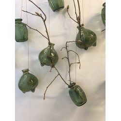 Melvin Glasvase - Olivengrn - 18 cm 