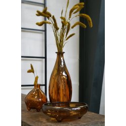 Melvin Glasvase - Mrk Rav - 18 cm 