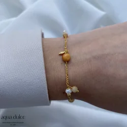 Forgyldt armbnd med sten - Aqua Dulce Golden Bracelet