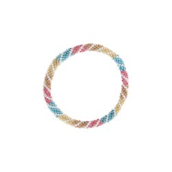 Nepal armbnd, bl/gul/pink