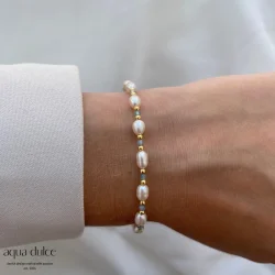 Armbnd med ferskvandsperler - Aqua Dulce Coast