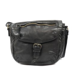 Sort skuldertaske i skind