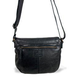 Sort skuldertaske i skind