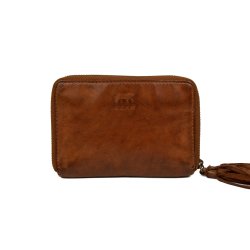 Cognacfarvet skindpung - Bear Design