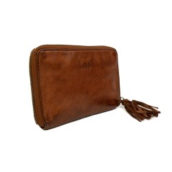 Cognacfarvet skindpung - Bear Design