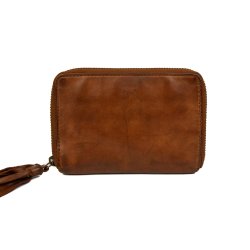 Cognacfarvet skindpung - Bear Design