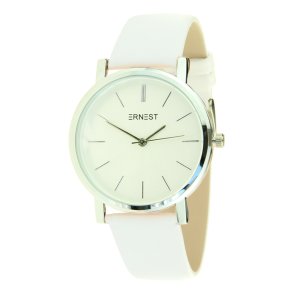 Stort ur med hvid skive og rem