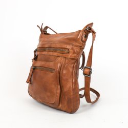 Cognacfarvet Bear Design skindtaske