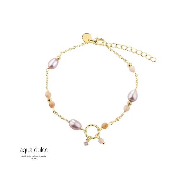 Forgyldt armbnd - Aqua Dulce Koi Rose Pearl