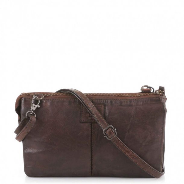 Crossover taske i brunt skind Lille brun skindtaske