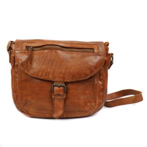 Bear Design skuldertaske i skind, cognac